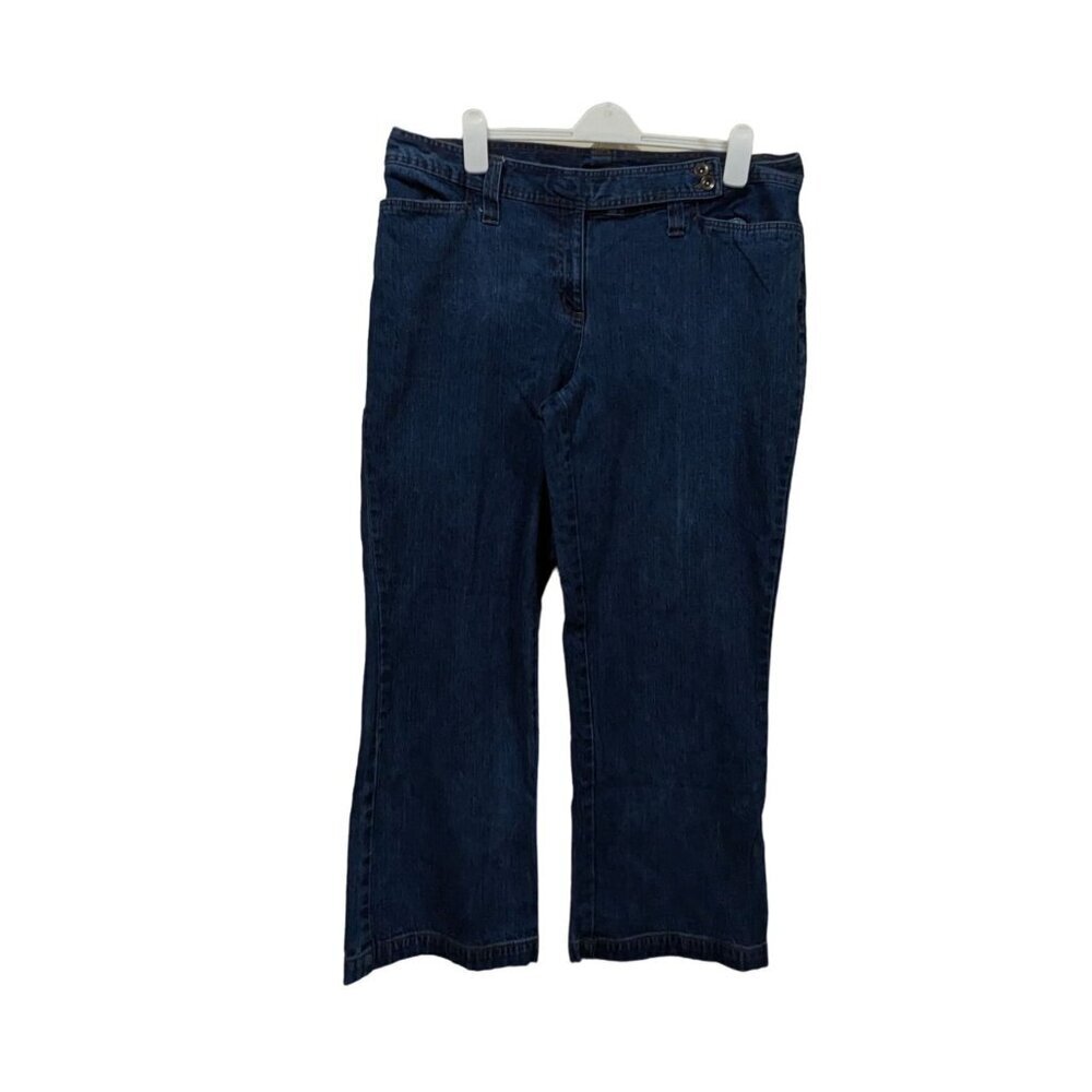 Khazana Womens Indigo Blue Stretch Denim Straight‎ Leg Jeans Plus Size 18W